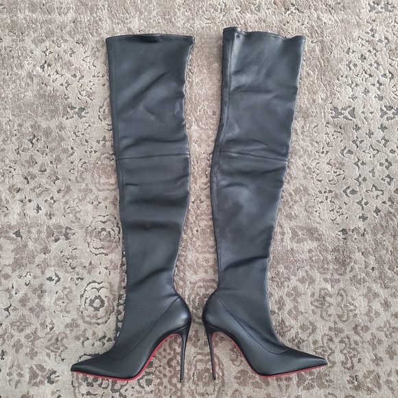 Christian Louboutin Kate Botta 100 Stretch Over the Knee Boot Size 37.5 - Picture 4 of 11